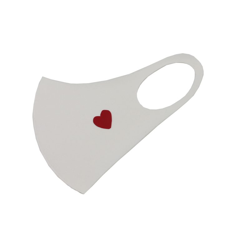 A photo of the Heart Face Mask In White product
