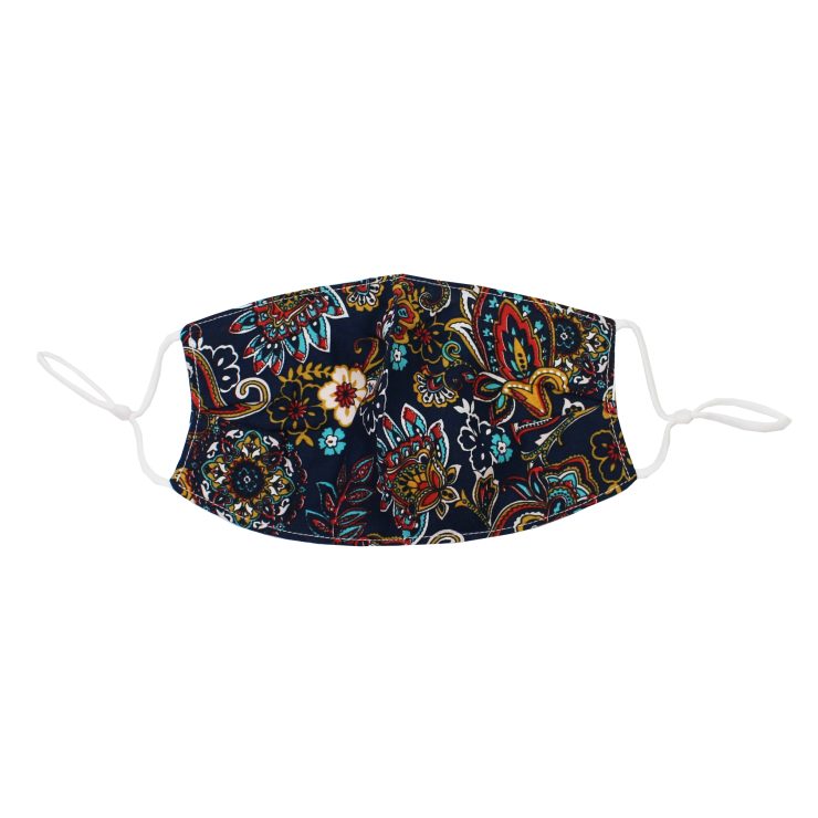 A photo of the Pretty Paisley Face Mask In Navy product