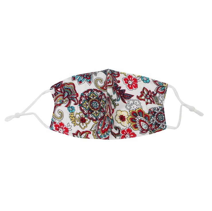 A photo of the Pretty Paisley Face Mask In White product