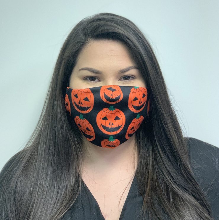 A photo of the Adult Jack-O-Lantern Mask In Black product