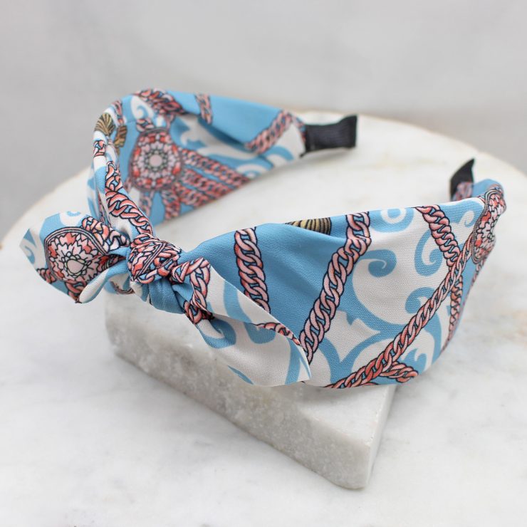 A photo of the Light Blue Chains Headband product