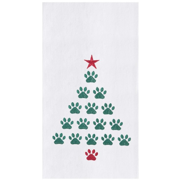 A photo of the Christmas Tree Paws Towel product