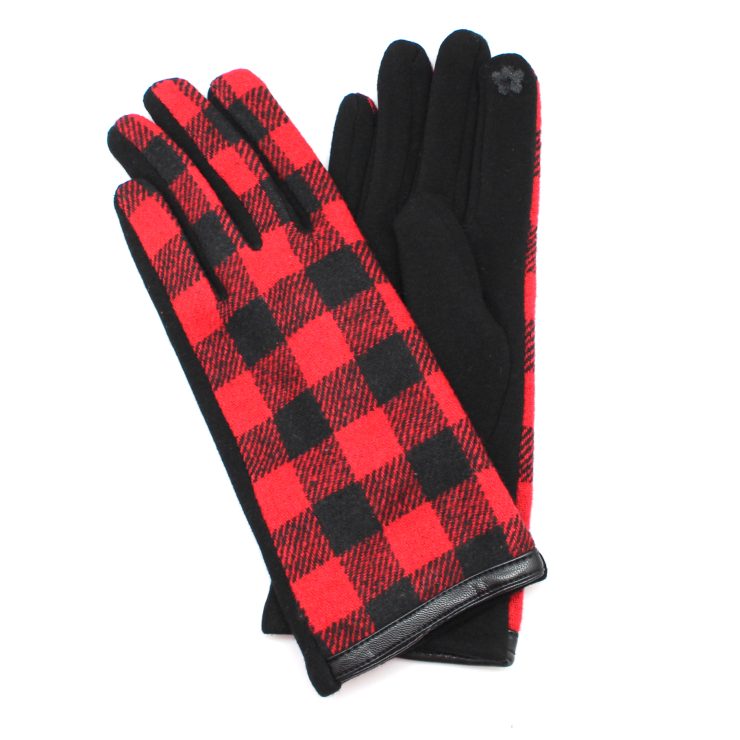 A photo of the Black & Red Buffalo Check Gloves product