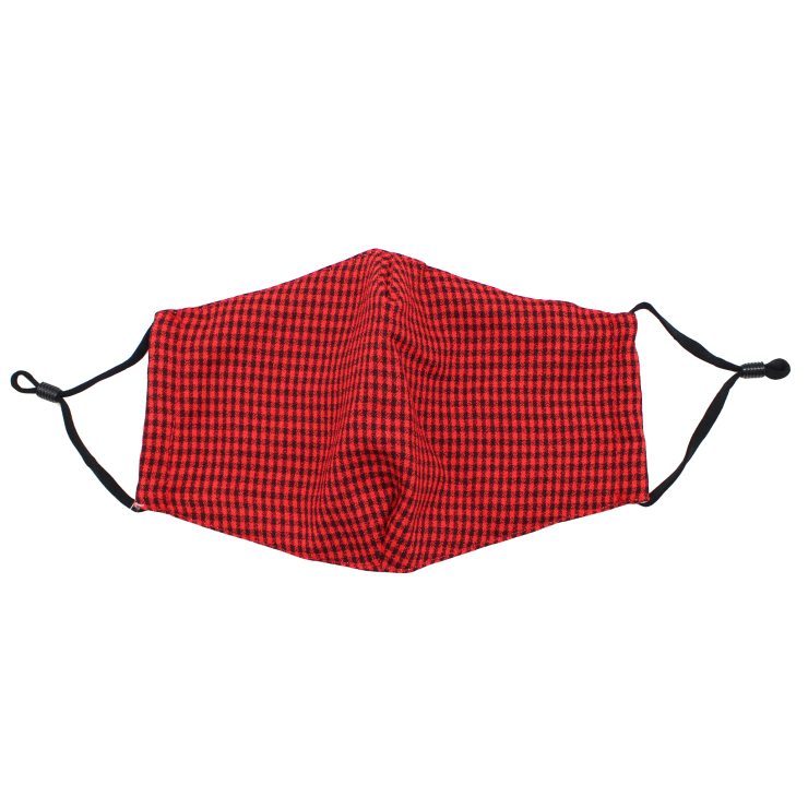 A photo of the Black & Red Plaid Face Mask product