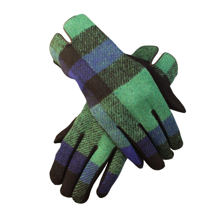 A photo of the Green & Blue Plaid Gloves product