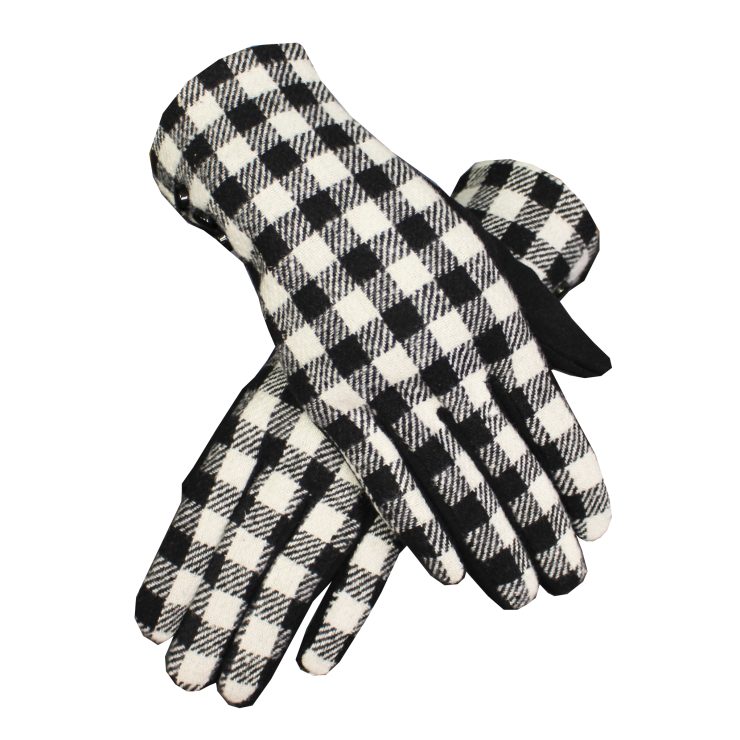 A photo of the Black & White Plaid Gloves product