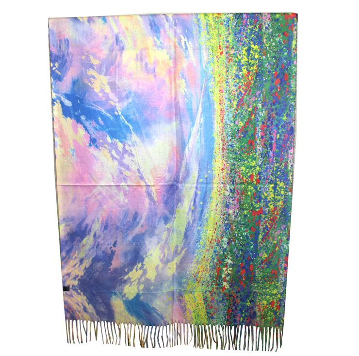 A photo of the Lavender Field Reversible Scarf product