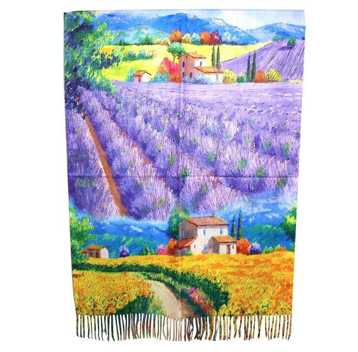 A photo of the Lavender Field Reversible Scarf product