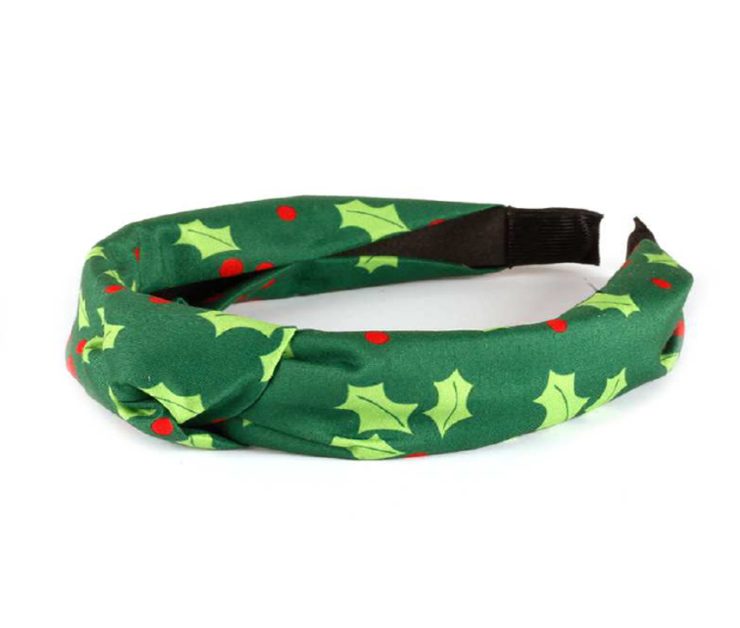 A photo of the Christmas Holly Headband In Green product