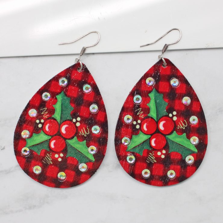A photo of the Christmas Holly Earrings product