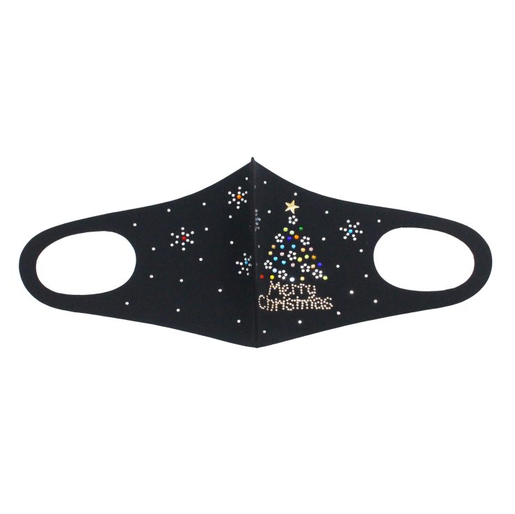 A photo of the Merry Christmas Rhinestone Face Mask product