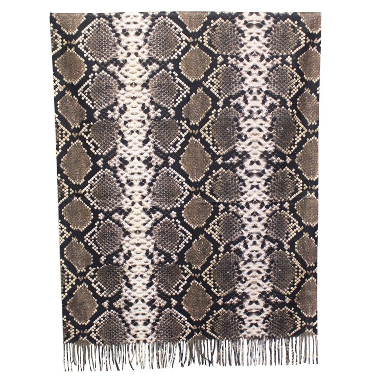 A photo of the Snake Print & Leopard Reversible Scarf product