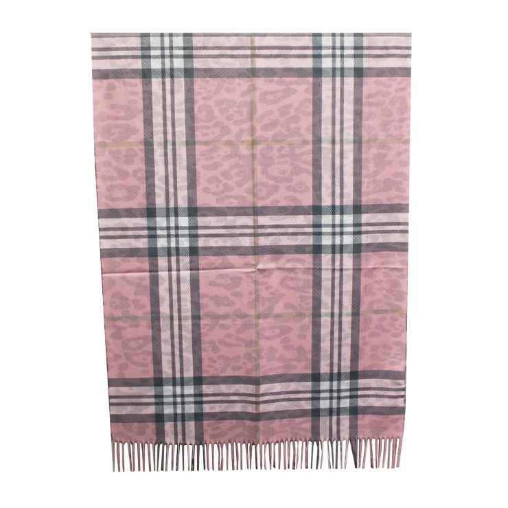 A photo of the Plaid Reversible Scarf In Pink product