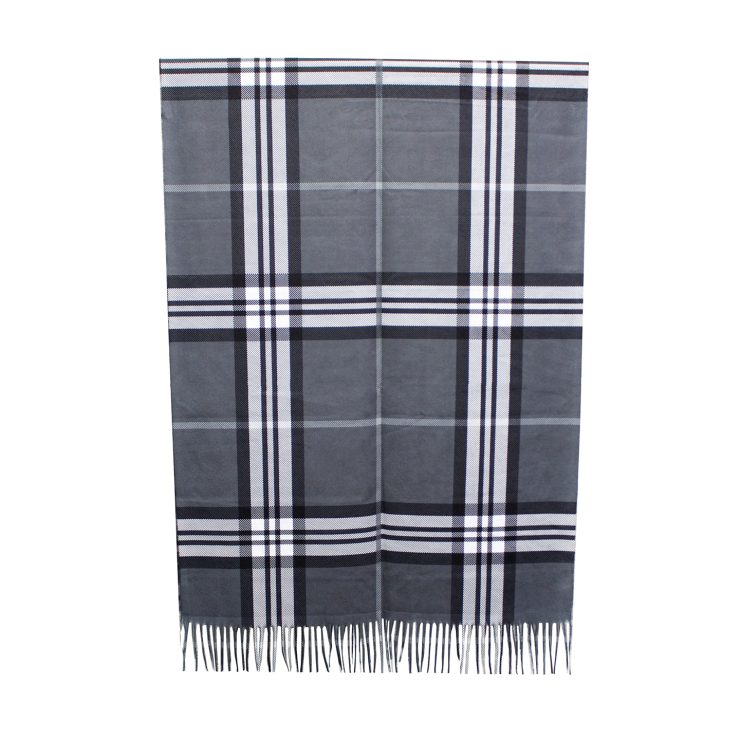 A photo of the Plaid Reversible Scarf In Grey product
