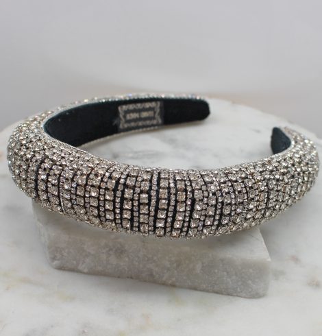A photo of the Rhinestone Headband In Silver product