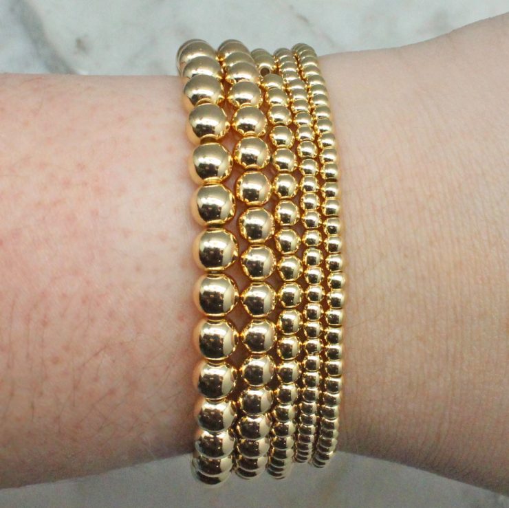 Gold Beaded Stackable Bracelets - Set of 5 - Best of Everything ...