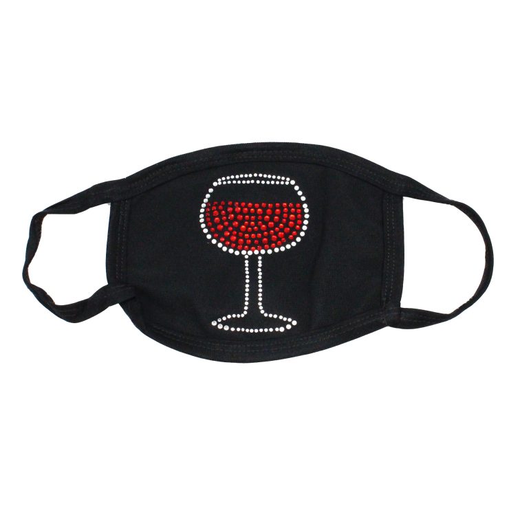 A photo of the Rhinestone Wine Glass Face Mask product