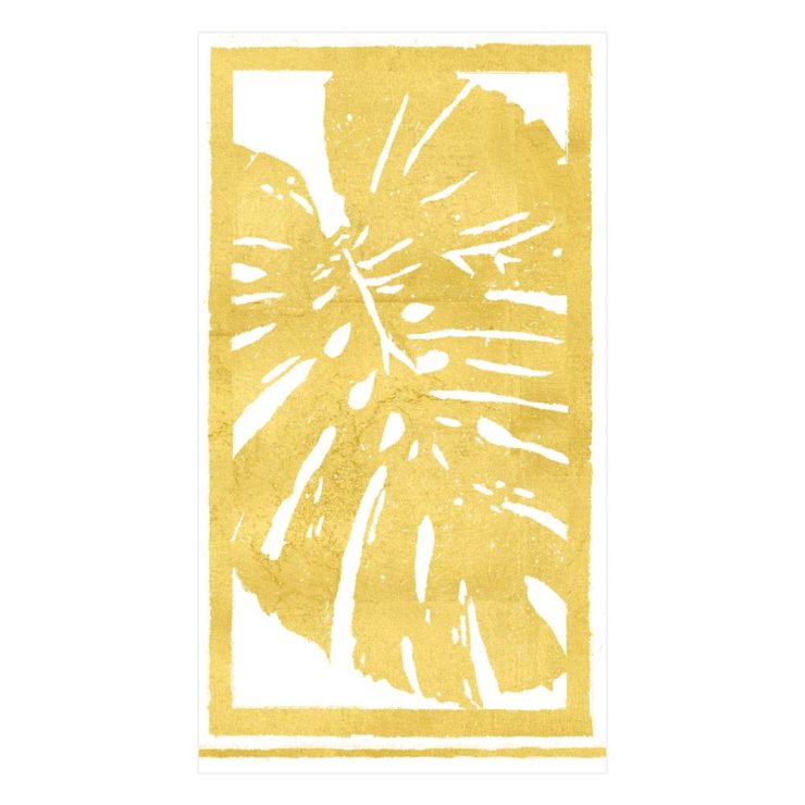 A photo of the Palm Leaves Guest Napkins in Gold product