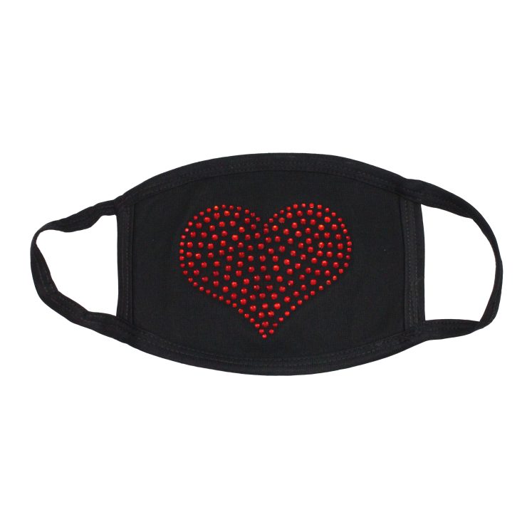 A photo of the Heart Rhinestone Face Mask product