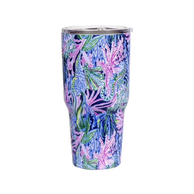 A photo of the Lilly Pulitzer Stainless Steel Tumbler In Bringing Mermaid Back product