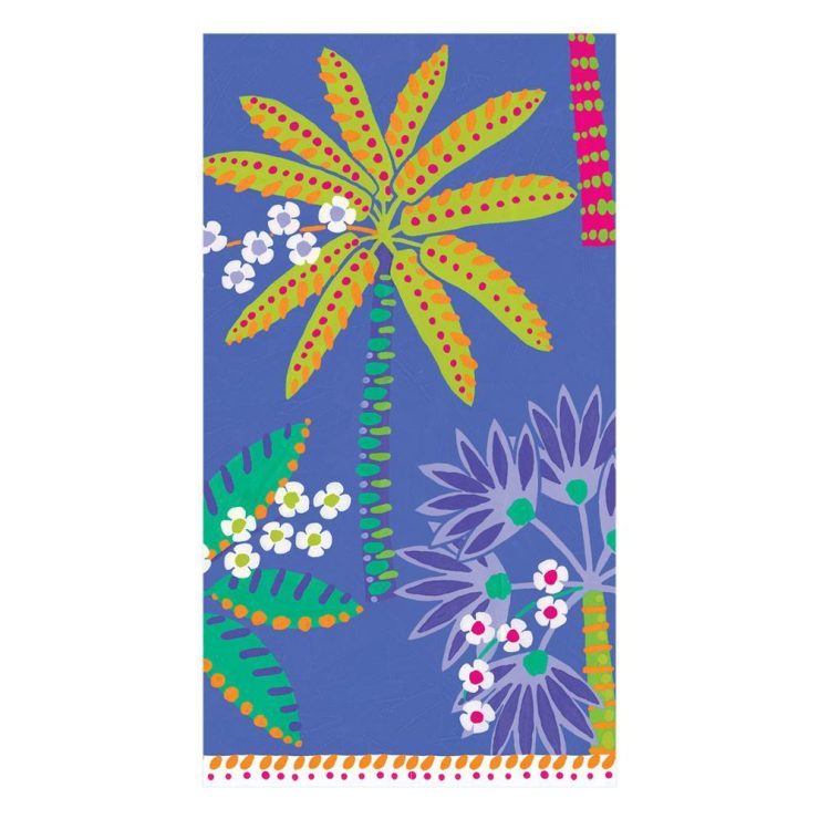 A photo of the Paradise Palms Guest Towel In Blue product