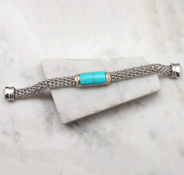 A photo of the Turquoise Bar Bracelet product