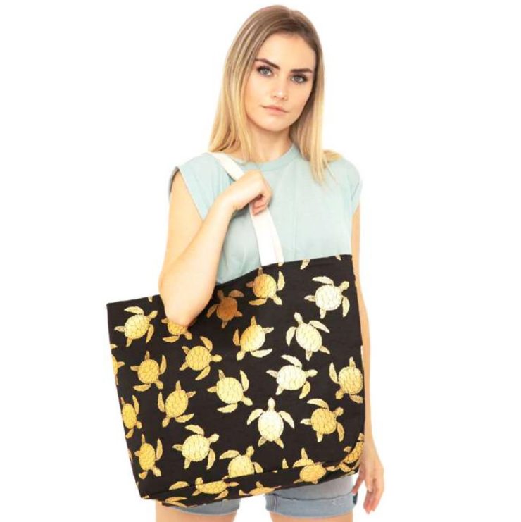 A photo of the Sea Turtle Tote In Black product