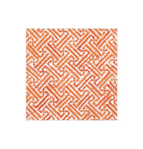 A photo of the Fretwork Cocktail Napkins in Orange product