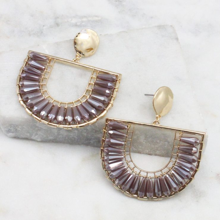 A photo of the The Angela Earrings In Purple product