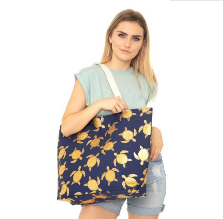 A photo of the Sea Turtle Tote In Navy product