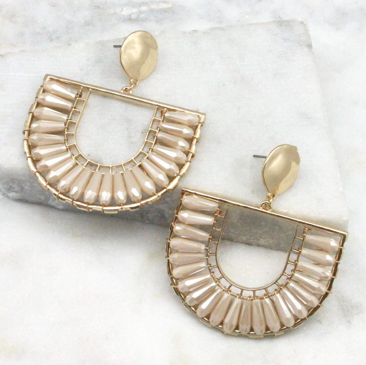 A photo of the The Angela Earrings In Ivory product