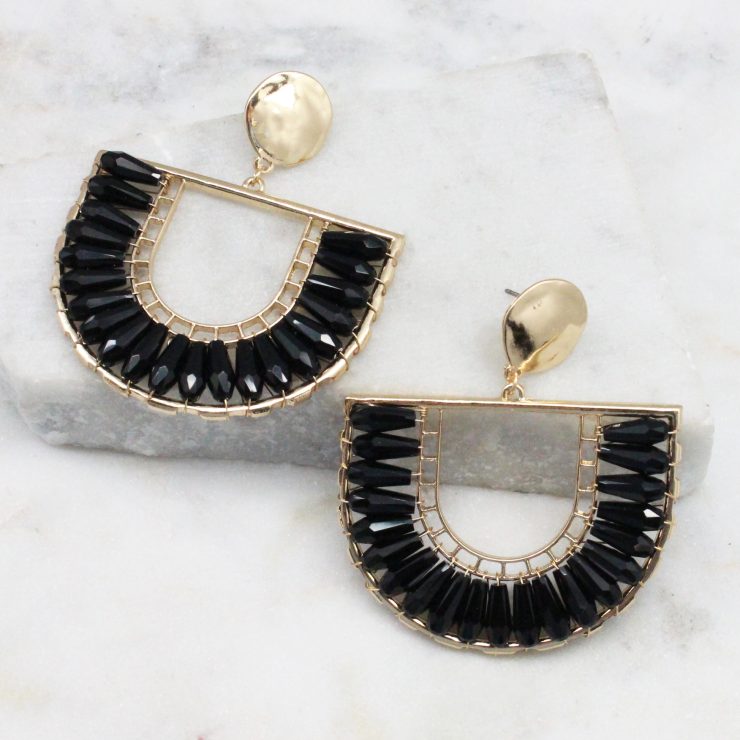 A photo of the The Angela Earrings In Black product