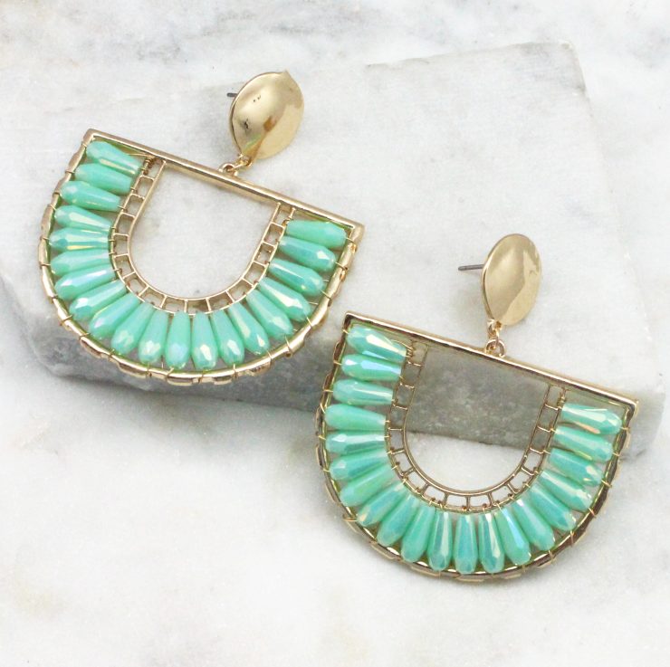 A photo of the The Angela Earrings In Mint product
