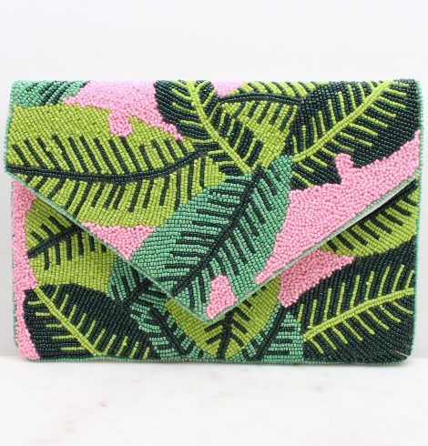 A photo of the Banana Leaf Clutch In Pink product