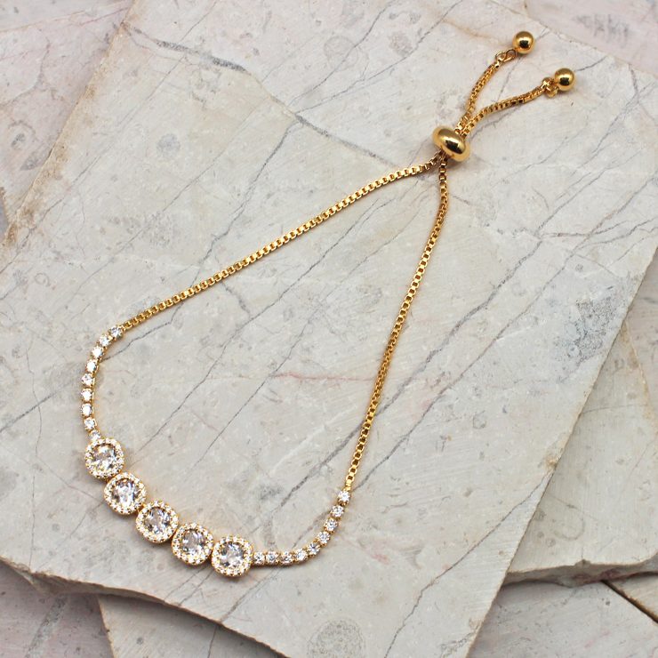 A photo of the Beautiful Treasures Adjustable Bracelet In Gold product