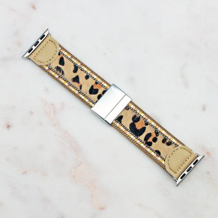 A photo of the Tan Leopard Apple Watch Band product