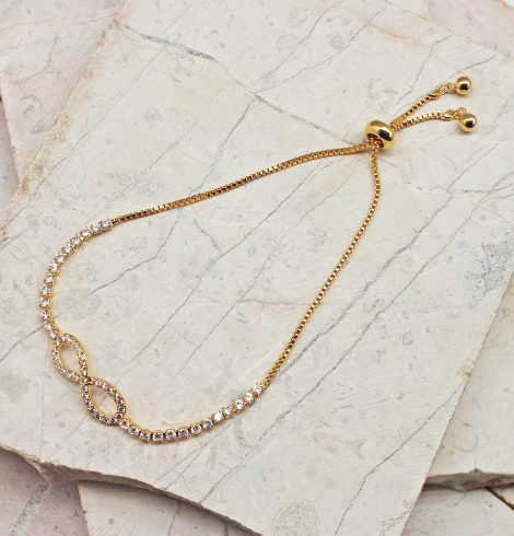 A photo of the Infinity Adjustable Bracelet In Gold product