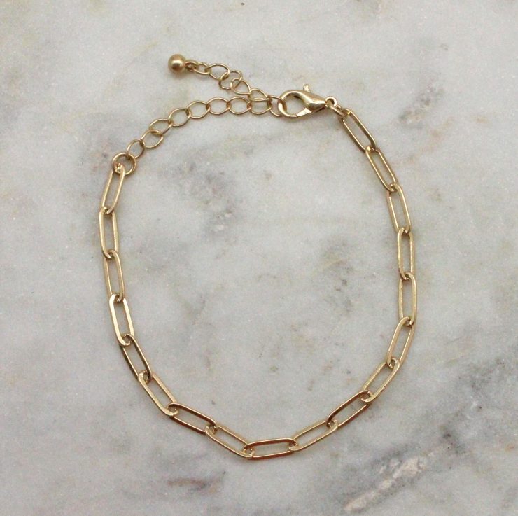 A photo of the Paperclip Bracelet In Gold product