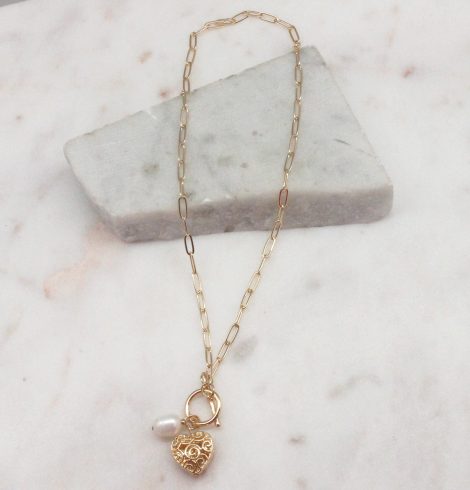 A photo of the True Love Necklace In Gold product