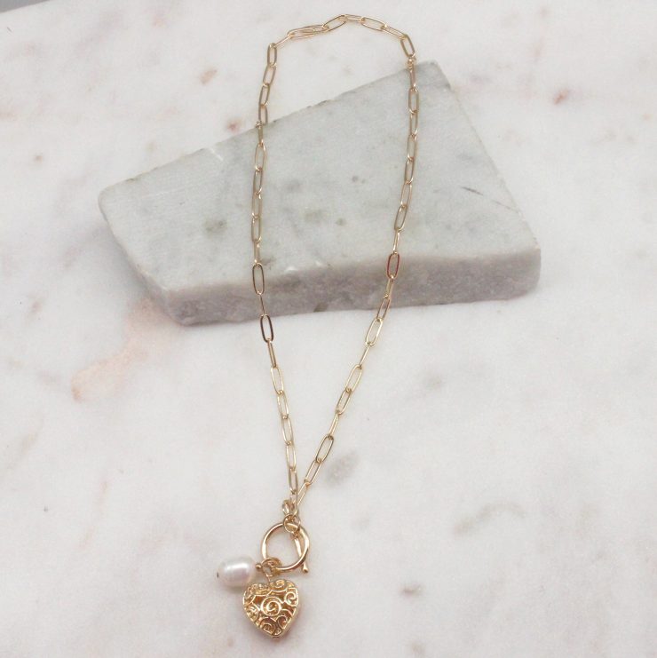 A photo of the True Love Necklace In Gold product