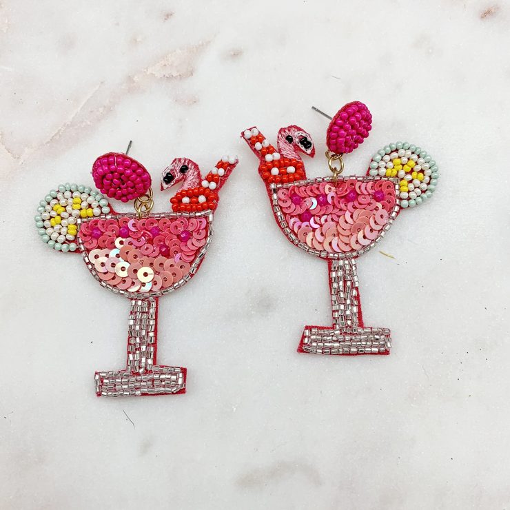 A photo of the Margarita Beaded Earrings product