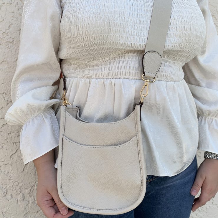 A photo of the Mini Messenger Bag In Ivory product