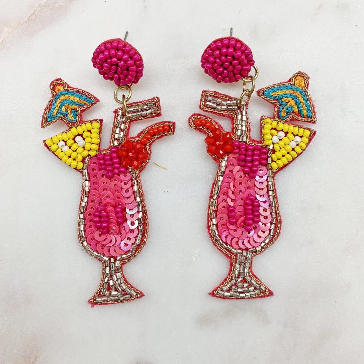 A photo of the Cocktail Beaded Earrings product