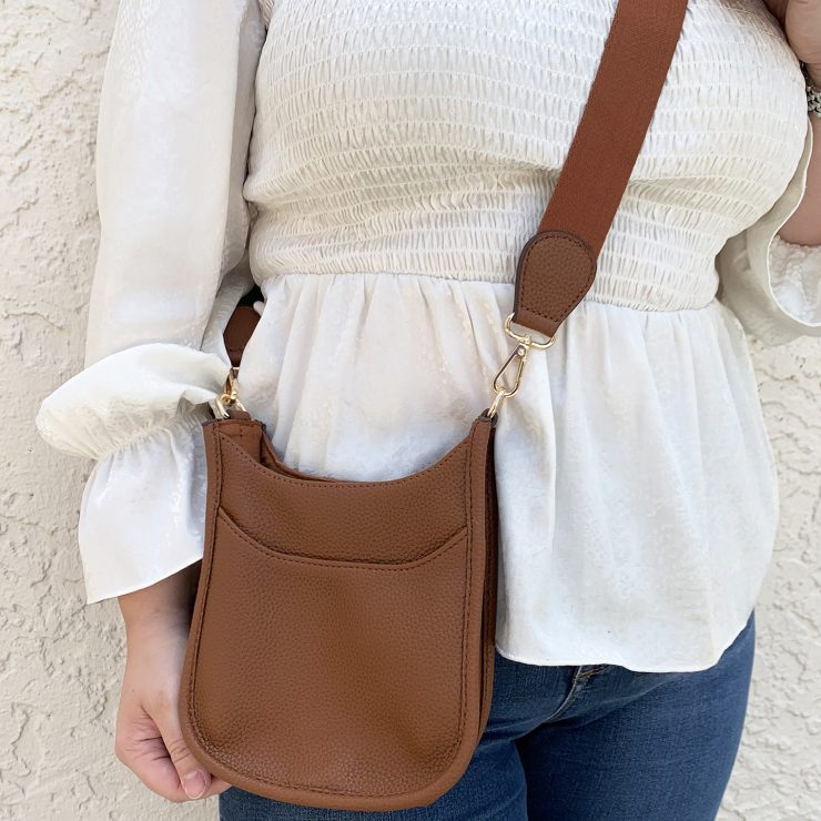 A photo of the Mini Messenger Bag In Camel product