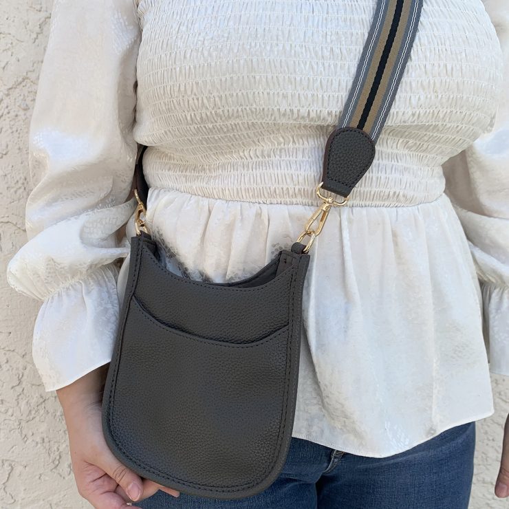 A photo of the Mini Messenger Bag In Dark Grey product