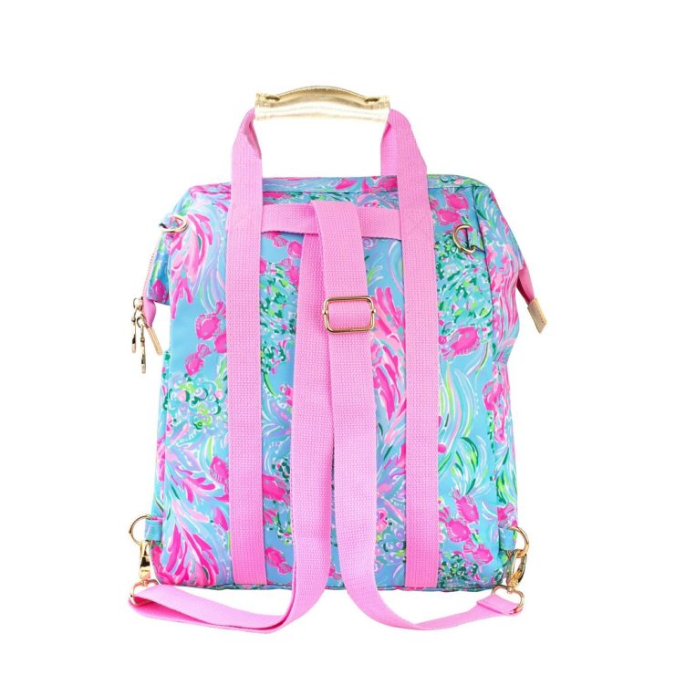 A photo of the Lilly Pulitzer Backpack Cooler In Best Fishes product