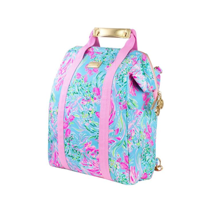 A photo of the Lilly Pulitzer Backpack Cooler In Best Fishes product