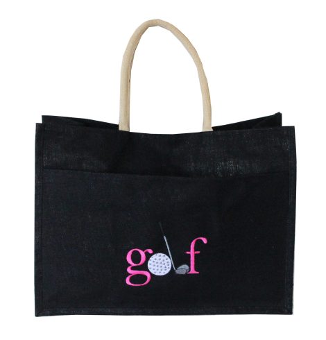 A photo of the Jute Golf Tote In Black product