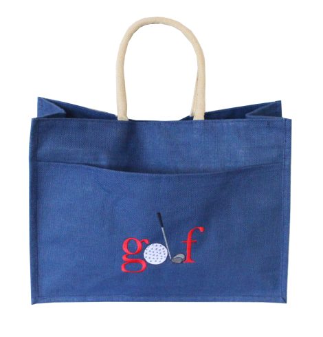 A photo of the Jute Golf Tote In Navy product