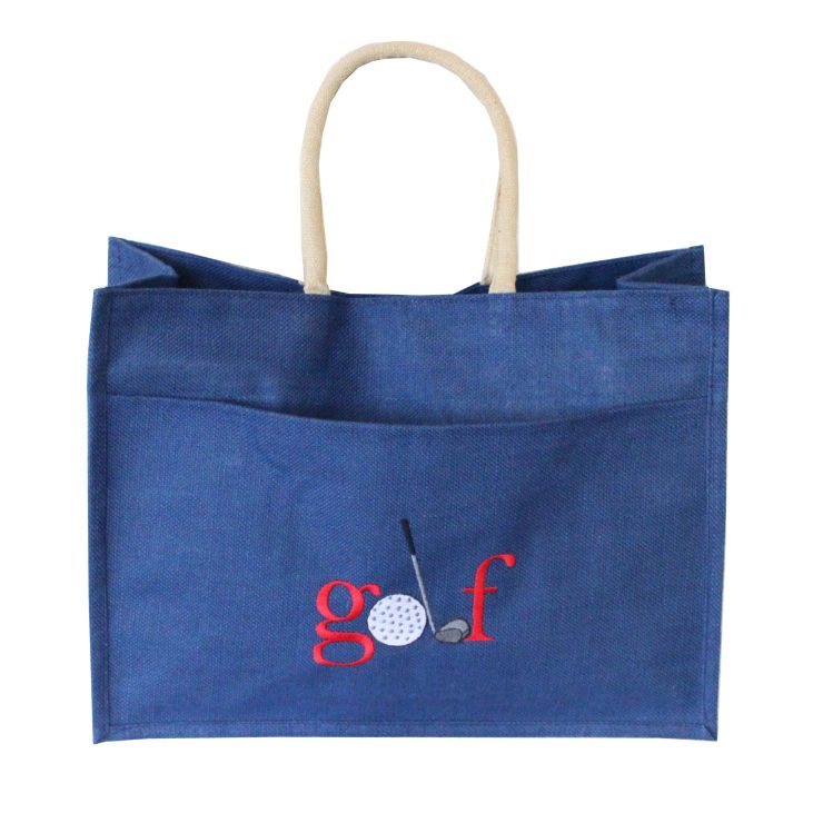 A photo of the Jute Golf Tote In Navy product